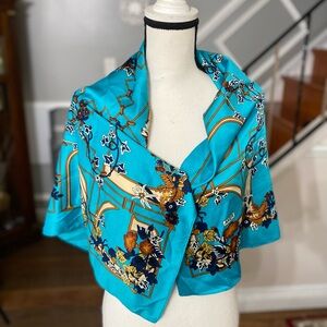 Aker Silk-Feel Floral Chain Print Scarf